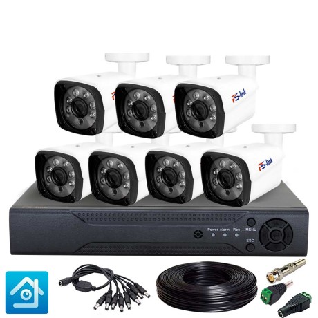 Комплект видеонаблюдения AHD 2Мп Ps-Link KIT-C207HD / 7 камер