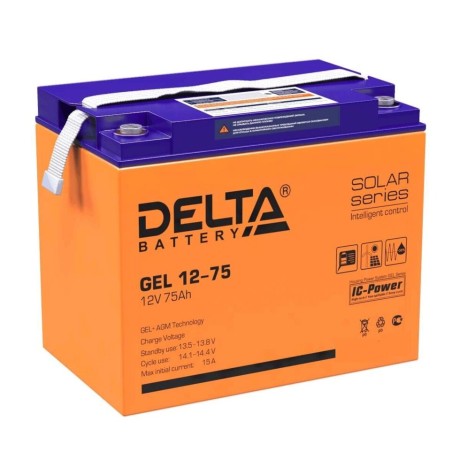 Аккумуляторная батарея Delta GEL 12-75 (12V / 75Ah)