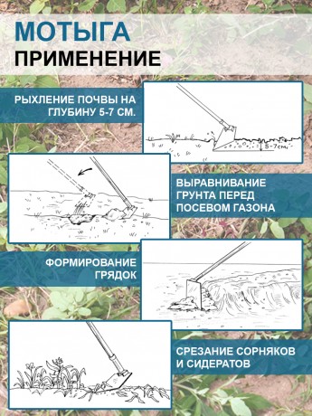 Мотыга клиновидная самозатачивающаяся без черенка