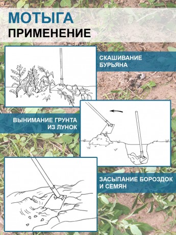 Мотыга клиновидная самозатачивающаяся без черенка