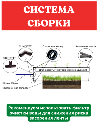 Капельный полив от емкости КПК-4, 8 м