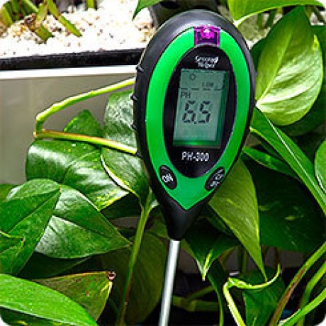 Измеритель 4 в 1 влажности, кислотности, освещенности, температуры почвы Green Helper PH-300