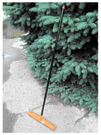 Легкие пластиковые грабли Садовод без черенка шириной 42,5 см и тулейкой 2 см, оранжевые