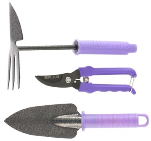 Набор садового инструмента с секатором, пластиковые рукоятки, 3 предмета, STANDARD// Palisad 62904