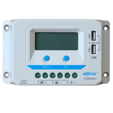Контроллер заряда Epever VS2024AU PWM 20 А, 12/24 В, USB, производства EPSolar (Epever)
