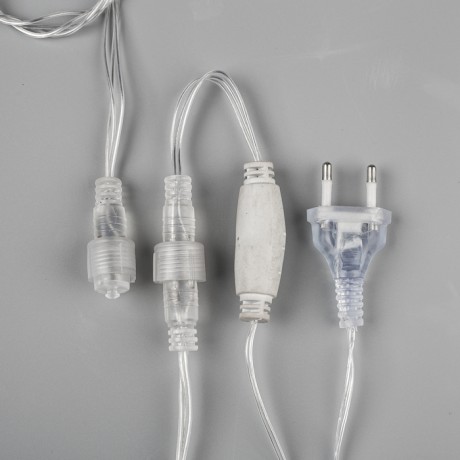 Гирлянда «Бахрома» 3 × 0.6 м, IP44, УМС, прозрачная нить, 160 SMD-LED, свечение белое, 220 В