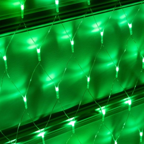 Гирлянда «Сеть-ёлка» 2 × 2 м, IP20, тёмная нить, 152 LED, свечение зелёное, 8 режимов, 220 В