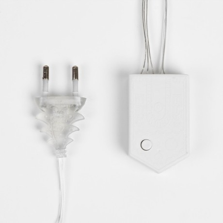 Гирлянда «Бахрома» 2 × 1.5 м с насадками «Сердце», IP20, прозрачная нить, 124 LED, свечение тёплое белое, 220 В