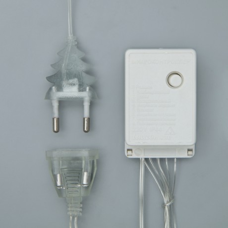 Гирлянда «Занавес» 1.5 × 1 м, IP20, прозрачная нить, 180 LED, свечение тёплое белое, 8 режимов, 220 В