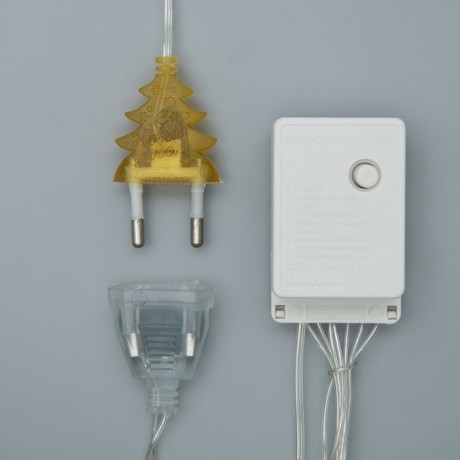 Гирлянда «Занавес» 1.5 × 1 м, IP20, прозрачная нить, 180 LED, свечение жёлтое, 8 режимов, 220 В