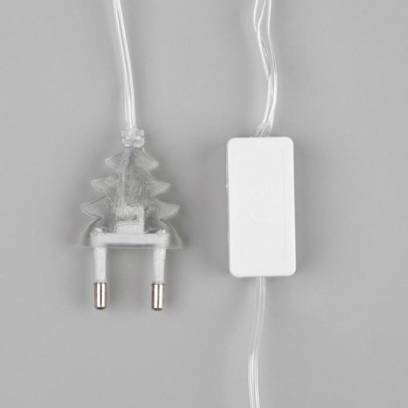 Гирлянда «Нить» 5 м с насадками «Клубки белоснежные», IP20, прозрачная нить, 20 LED, свечение белое, 220 В