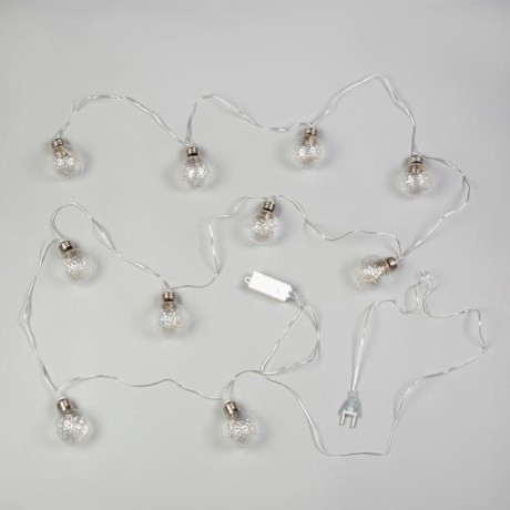 Гирлянда «Нить» 3 м с насадками «Лампочки шары», IP20, прозрачная нить, 80 LED, свечение мульти, 8 режимов, 220 В