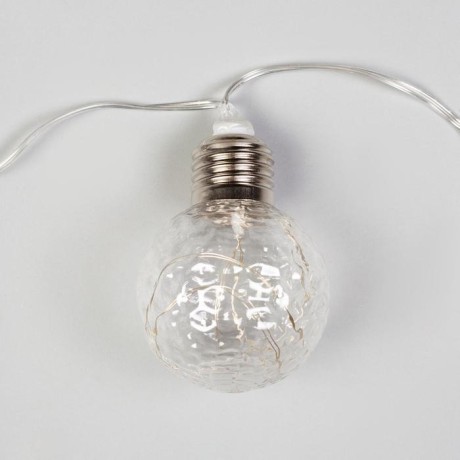 Гирлянда «Нить» 3 м с насадками «Лампочки шары», IP20, прозрачная нить, 80 LED, свечение мульти, 8 режимов, 220 В