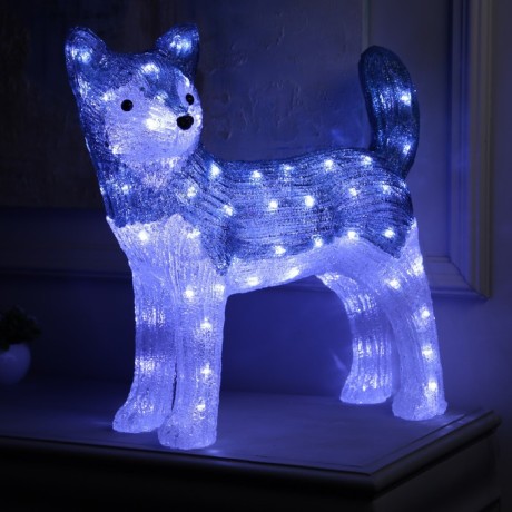 Светодиодная фигура «Волк» 50 × 47 × 21 см, акрил, 88 LED, 220 В, свечение белое