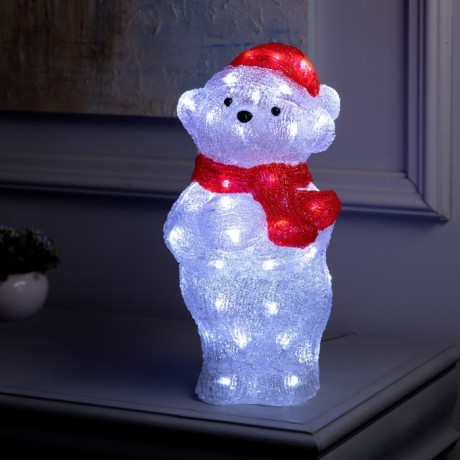 Светодиодная фигура «Медвежонок» 19 × 36 × 18 см, акрил, 50 LED, 220 В, свечение белое