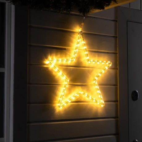 Светодиодная фигура «Звезда», 56 см, дюралайт, 96 LED, 24 В, свечение тёплое белое