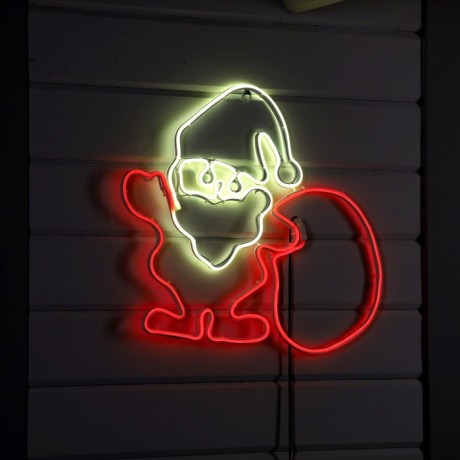 Неоновая фигура «Дед Мороз с подарками», 70 × 85 см, 560 LED, 220 В, свечение зелёное