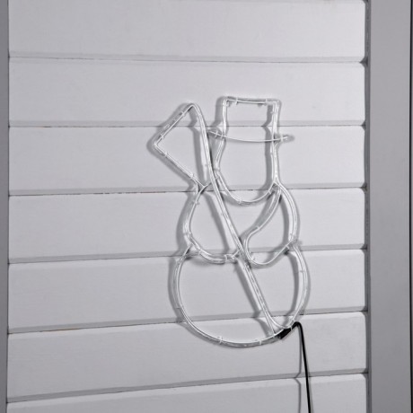 Светодиодная фигура «Снеговик», 48 × 52 см, дюралайт, 60 LED, 220 В, свечение белое/тёплое белое/синее